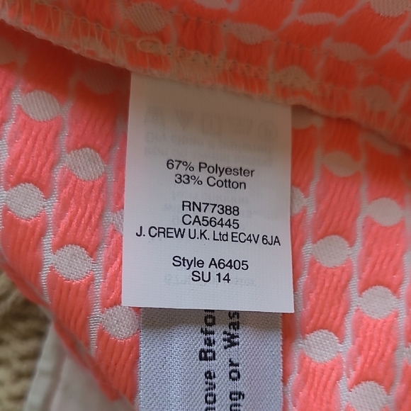 NWOT J. Crew White & Pink Polka Dot Shorts with Scalloped Pockets - Size 12 - Picture 7 of 8